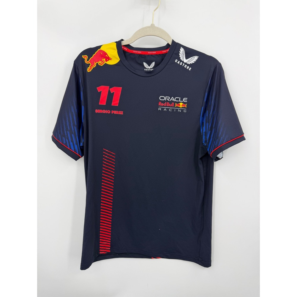 Castore Sergio Perez Red Bull Racing Jersey Mens Large Navy Blue F1 Team Shirt
